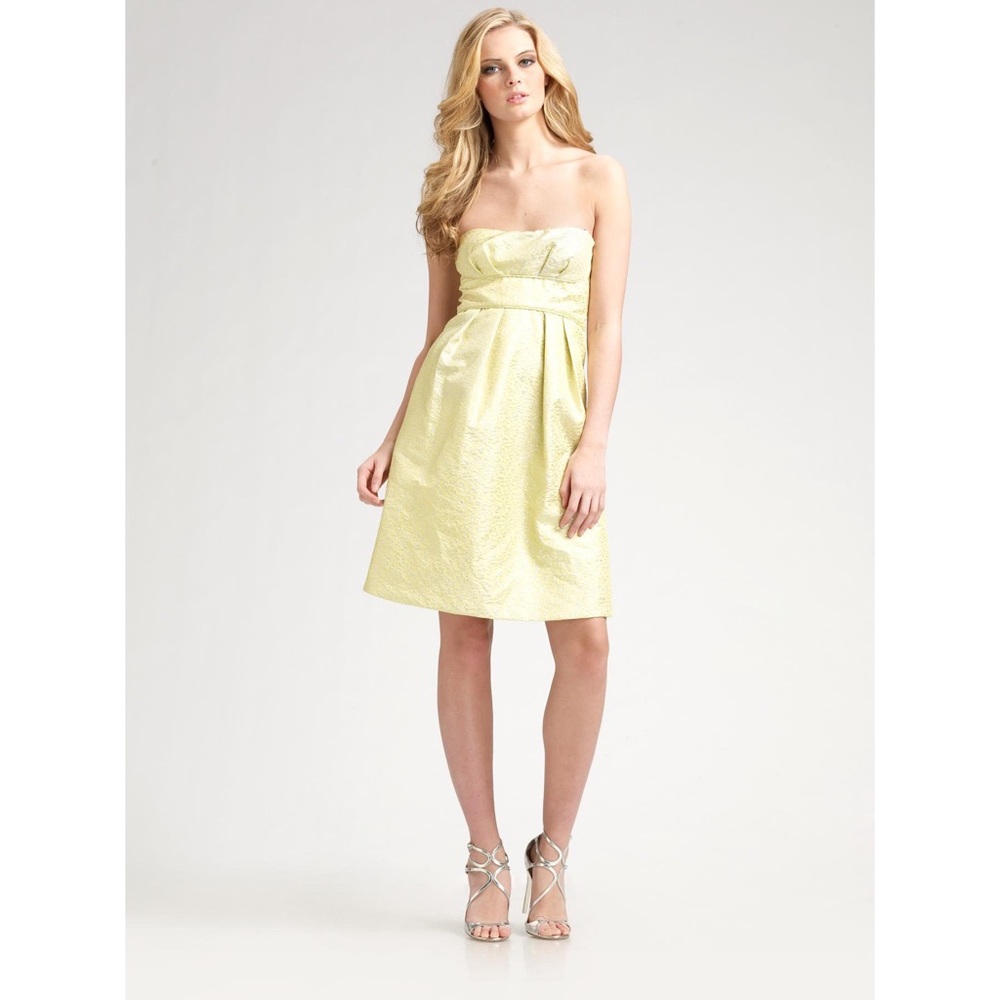 BCBG Pale Lime Strapless Cocktail Dress 6